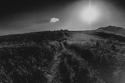 Scenic view of land against sky