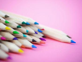 Close-up of colored pencils