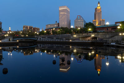 Downtown providence at dusk