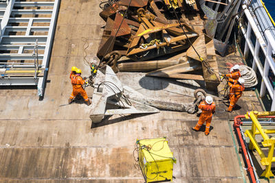 People working at construction site