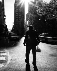 People standing on city street