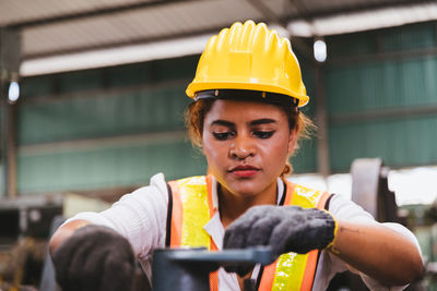 Portrait of woman working
