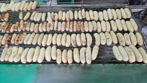 High angle view of food in market