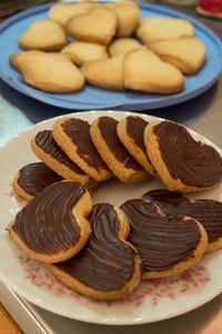 Close-up of dessert in plate on table