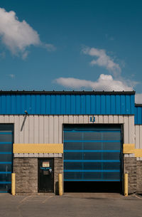 Exterior of building against blue sky