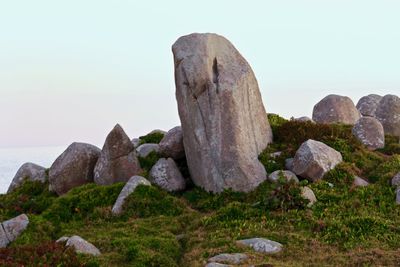 Rock formations on sunny day