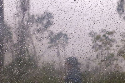 Full frame shot of wet glass window