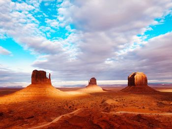 Panoramic view of desert against sky