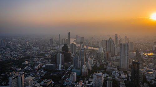 Aerial view of cityscape of bangkok