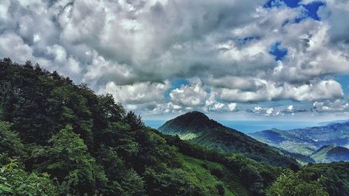 Scenic view of mountains against sky