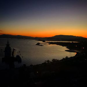 Scenic view of sea during sunset