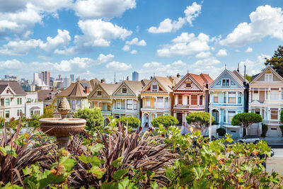 Buildings against sky in city