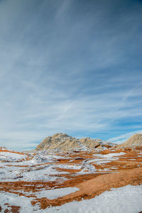 Scenic view of snowcapped mountain against sky