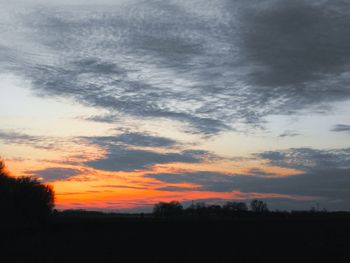 Silhouette of landscape at sunset