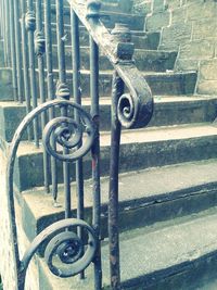 Close-up of metal railing