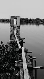 Wooden pier on lake