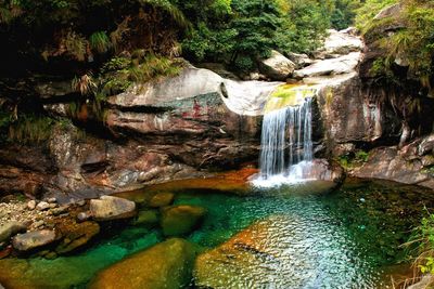 River flowing through rocks