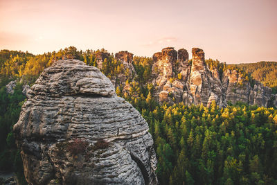 Rock formations at sunset