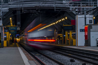 Train on railroad station