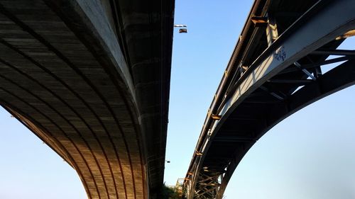 Low angle view of bridge against clear sky