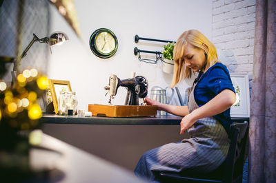 Fashion designer working in studio