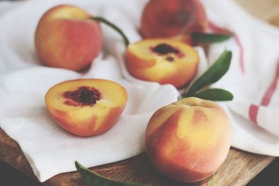 Close-up of apples on table