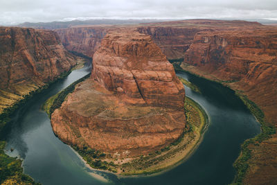 Aerial view of rock formations