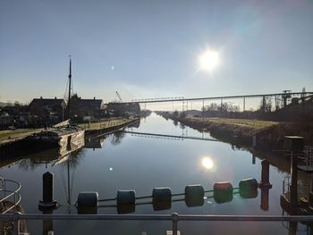 Bridge over river against sky