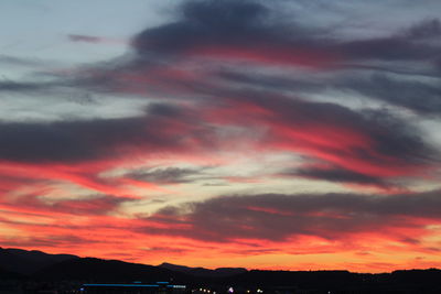 Scenic view of dramatic sky during sunset