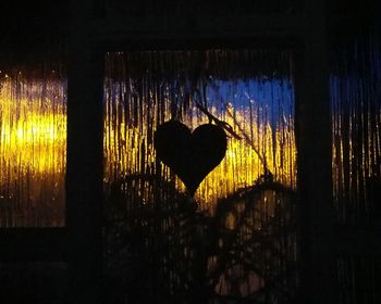 Low angle view of silhouette curtain