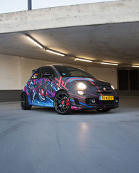 Vintage car in parking lot