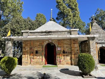 Entrance of building against sky