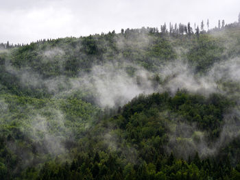 Scenic view of waterfall against sky