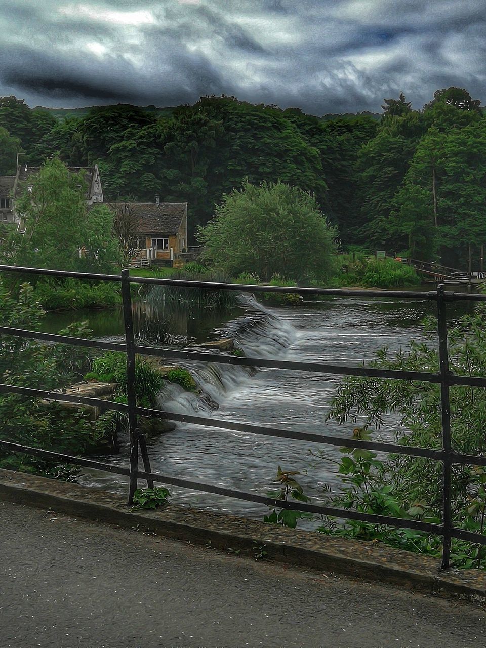 SCENIC VIEW OF WATER FLOWING THROUGH TREES