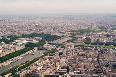 High angle view of seine river in paris