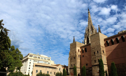 Low angle view of buildings against sky