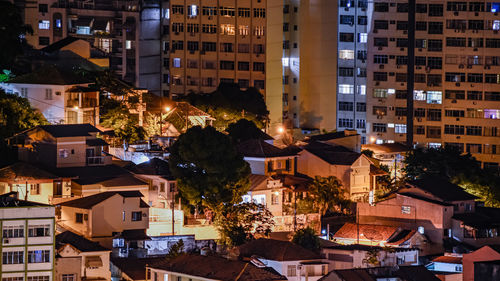 Long exposure urban night photography with buildings and lights of a brazilian city