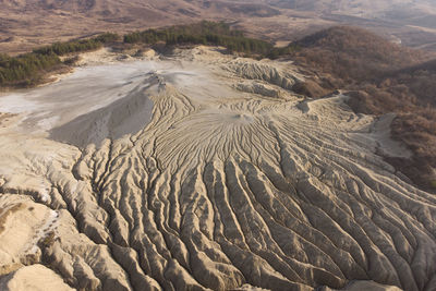 High angle view of volcanic landscape