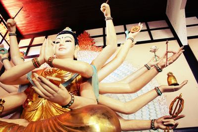 Low angle view of buddha statue