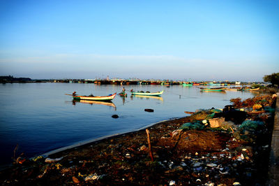 View of boats in sea