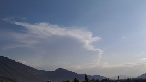 Low angle view of mountains against sky