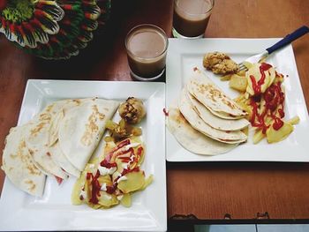 Close-up of food served in plate