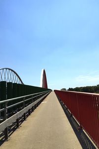 View of built structure against clear blue sky