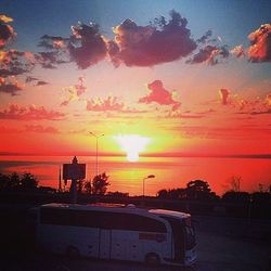 Scenic view of dramatic sky at sunset