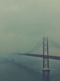 Suspension bridge over sea