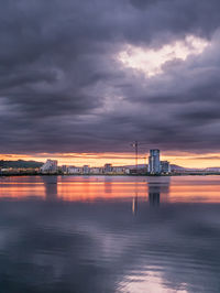 Cloudy sky over sea during sunset