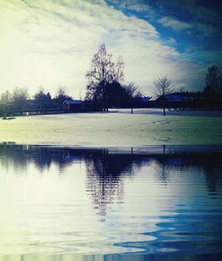 Scenic view of river against sky