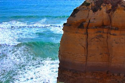 Scenic view of sea against blue sky