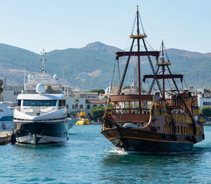 Boats and yachts in the harbor of kos town on the island kos greece