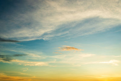 Low angle view of sky during sunset